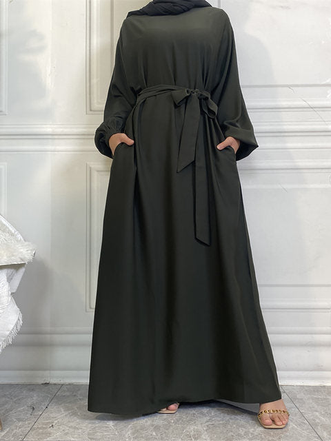 Everyday Abaya | With Belt & Pockets | Olive