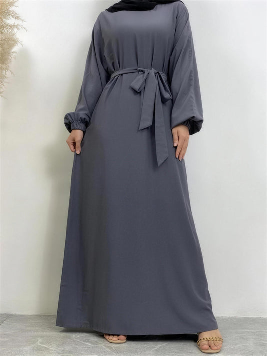Everyday Abaya | With Belt & Pockets | Charcoal