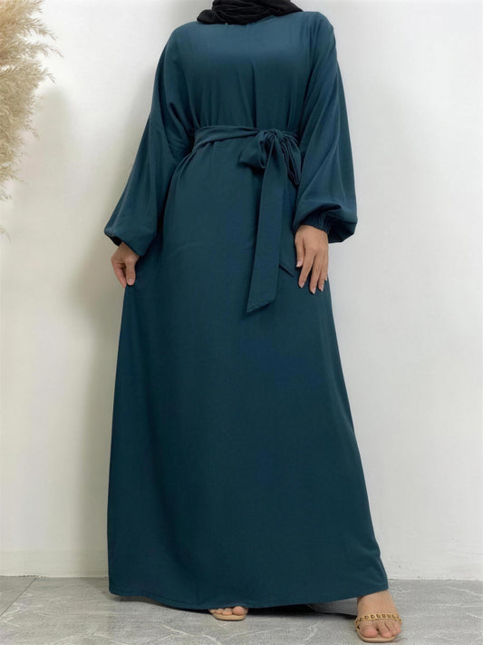 Everyday Abaya | With Belt & Pockets | Dark Sage
