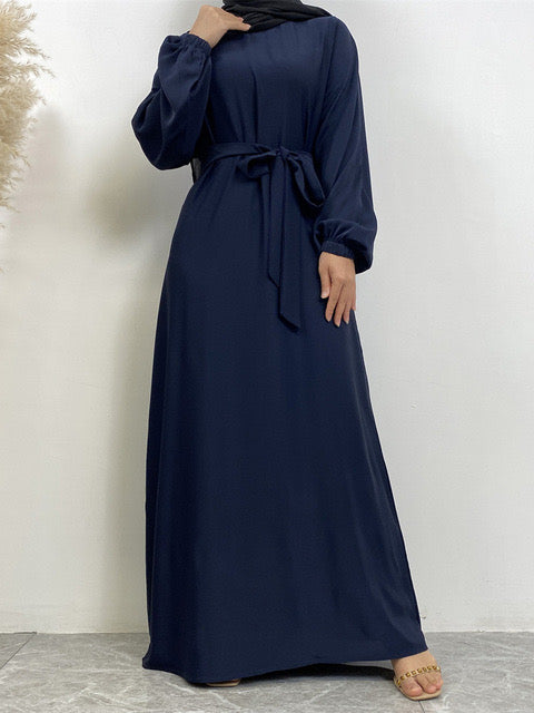 Everyday Abaya With Belt Pockets Midnight Blue House of Hijabs