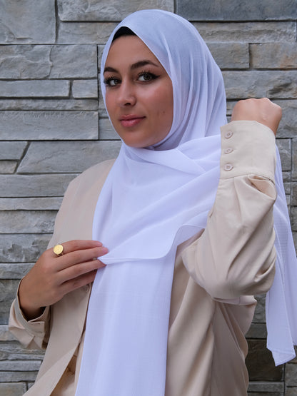 Crinkle Chiffon - Pearl