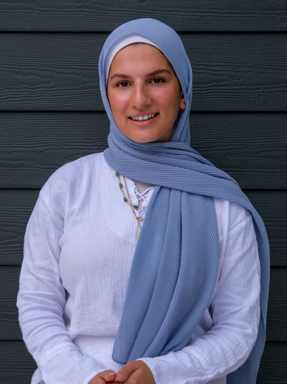 Crinkle Chiffon - Sky Blue