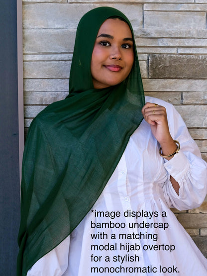 Bamboo Jersey Tie-back undercap - Emerald