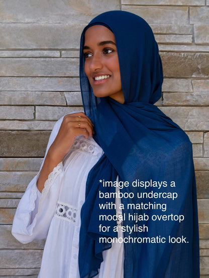 Bamboo Jersey Tie-back Undercap - Ocean Blue