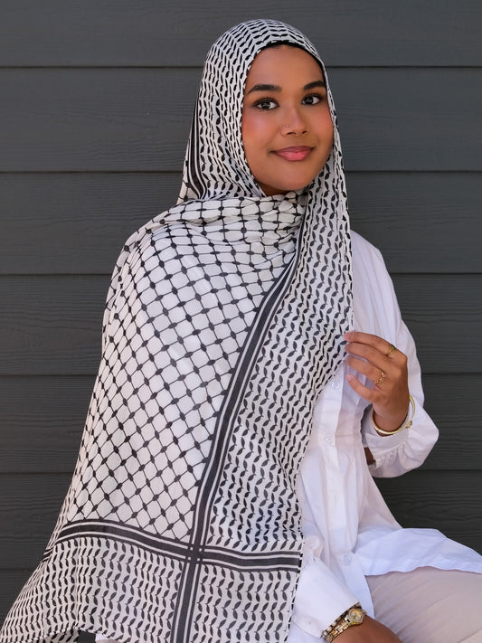 100% Bamboo Modal - Black Keffiyeh