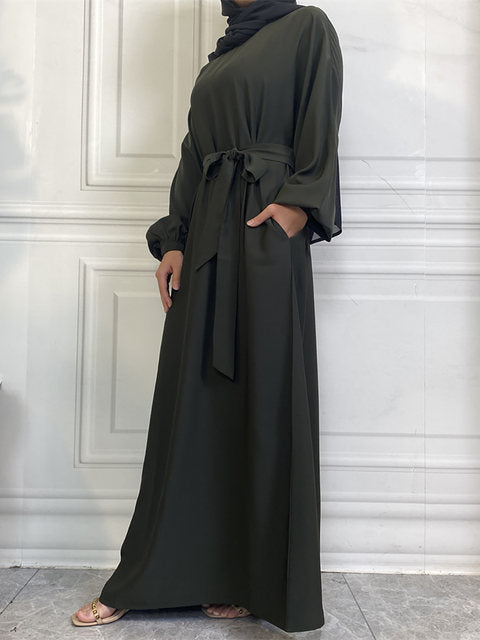 Everyday Abaya | With Belt & Pockets | Olive