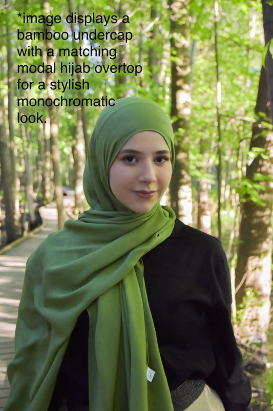 Bamboo Jersey Tie-back Undercap - Matcha Petal