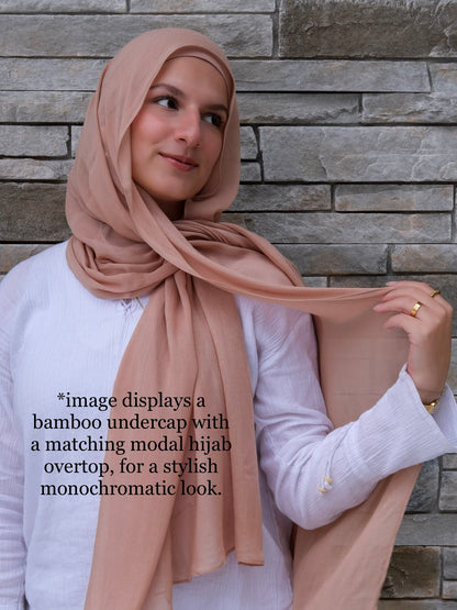 Bamboo Jersey Tie-back Undercap - Pink Sand