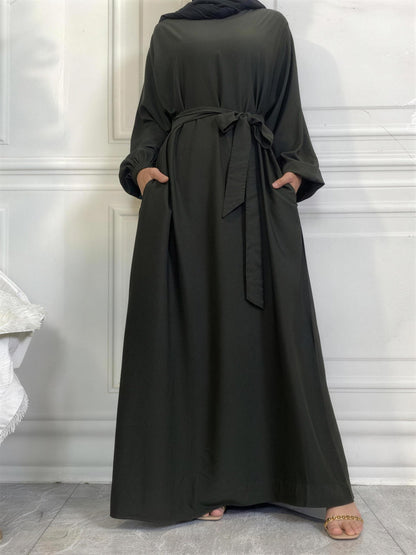 Everyday Abaya | With Belt & Pockets | Olive