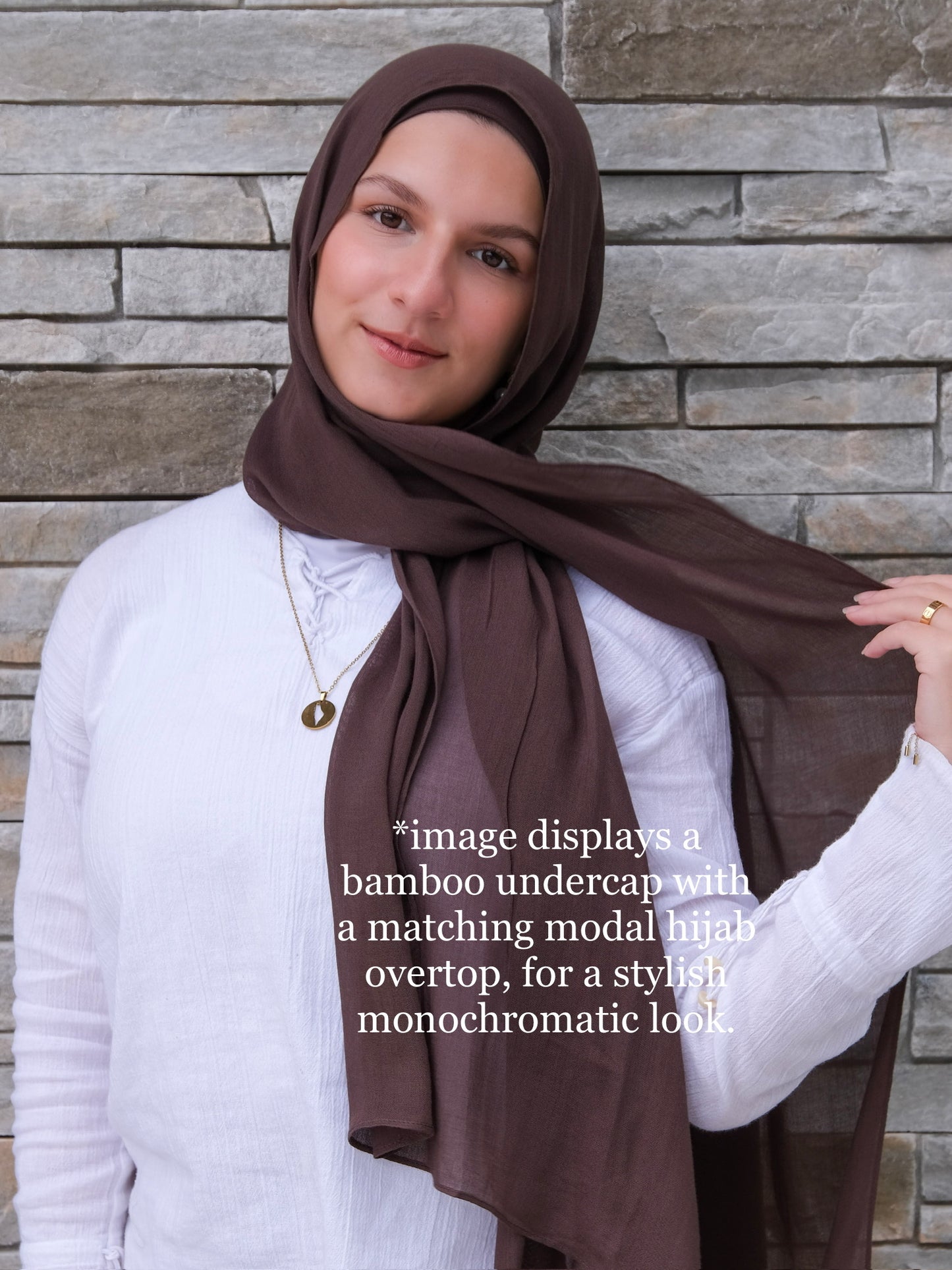 Bamboo Jersey Tie-back Undercap - Chocolate