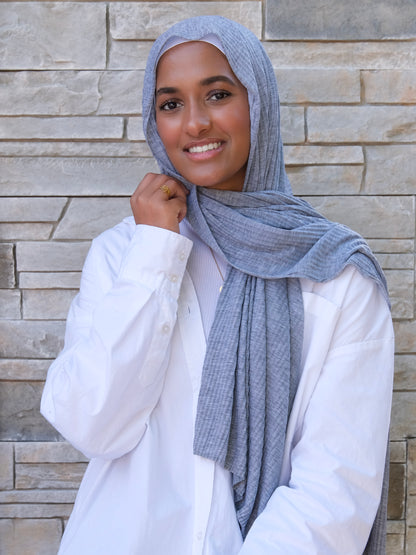 Athletic Crinkle Jersey - Heather Grey
