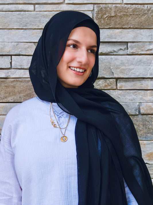 100% Bamboo Modal - Blue Black
