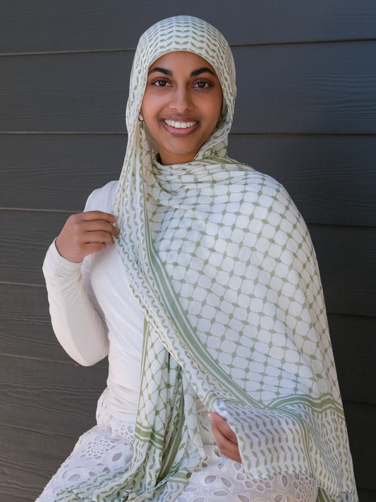 100% Bamboo Modal - Sage Keffiyeh