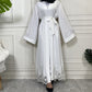 Open Lace Abaya | With Belt | White