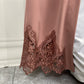 Open Lace Abaya | With Belt | Blush