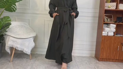 Everyday Abaya | With Belt & Pockets | Olive