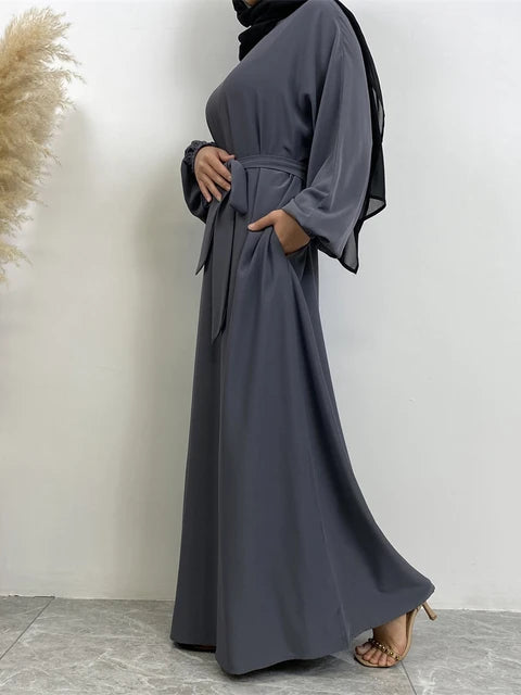 Everyday Abaya | With Belt & Pockets | Charcoal