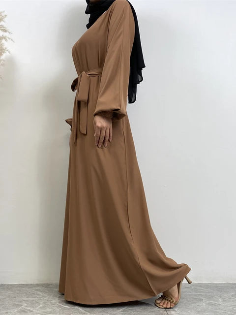 Everyday Abaya | With Belt & Pockets | Coffee