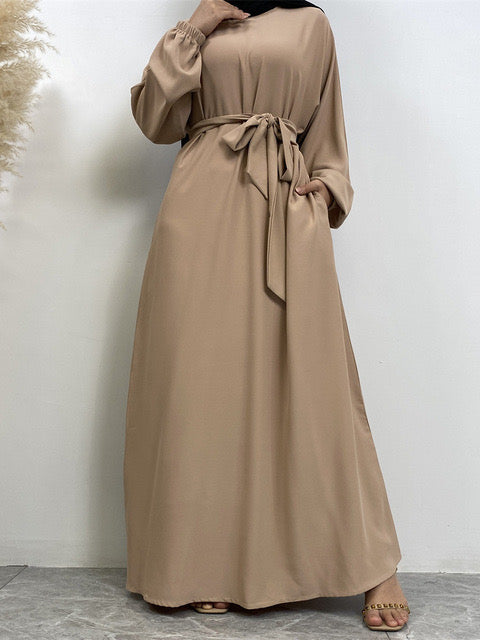 Everyday Abaya | With Belt & Pockets | Latte