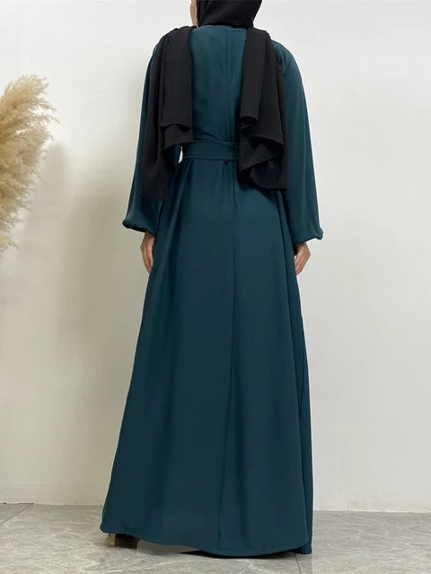 Everyday Abaya | With Belt & Pockets | Dark Sage