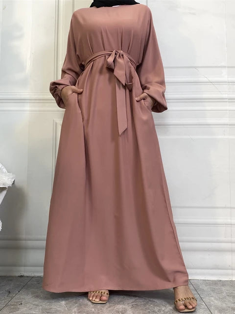 Everyday Abaya | With Belt & Pockets | Dusty Blush