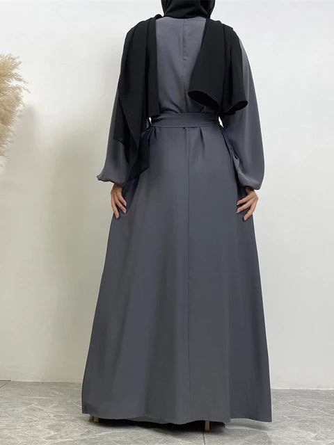 Everyday Abaya | With Belt & Pockets | Charcoal