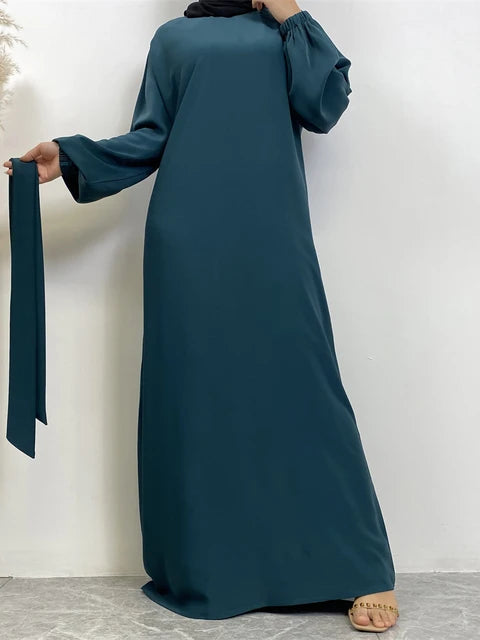 Everyday Abaya | With Belt & Pockets | Dark Sage