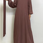 Everyday Abaya | With Belt & Pockets | Dark Rosewood