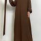 Everyday Abaya | With Belt & Pockets | Chocolate