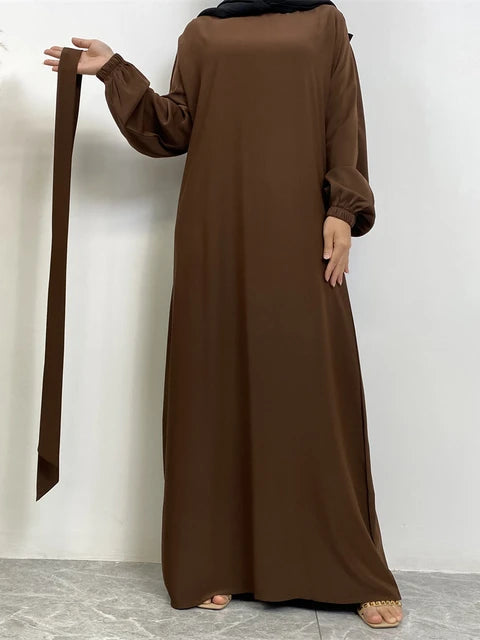 Everyday Abaya | With Belt & Pockets | Chocolate