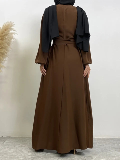 Everyday Abaya | With Belt & Pockets | Chocolate