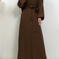 Everyday Abaya | With Belt & Pockets | Chocolate