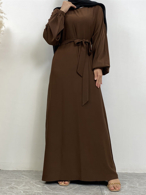 Everyday Abaya | With Belt & Pockets | Chocolate