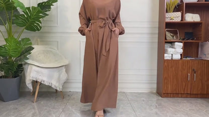 Everyday Abaya | With Belt & Pockets | Coffee