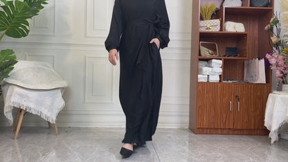 Everyday Abaya | With Belt & Pockets | Black