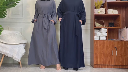 Everyday Abaya | With Belt & Pockets | Chocolate