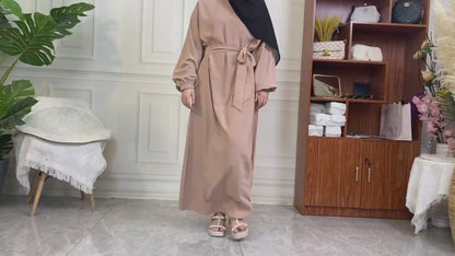 Everyday Abaya | With Belt & Pockets | Latte