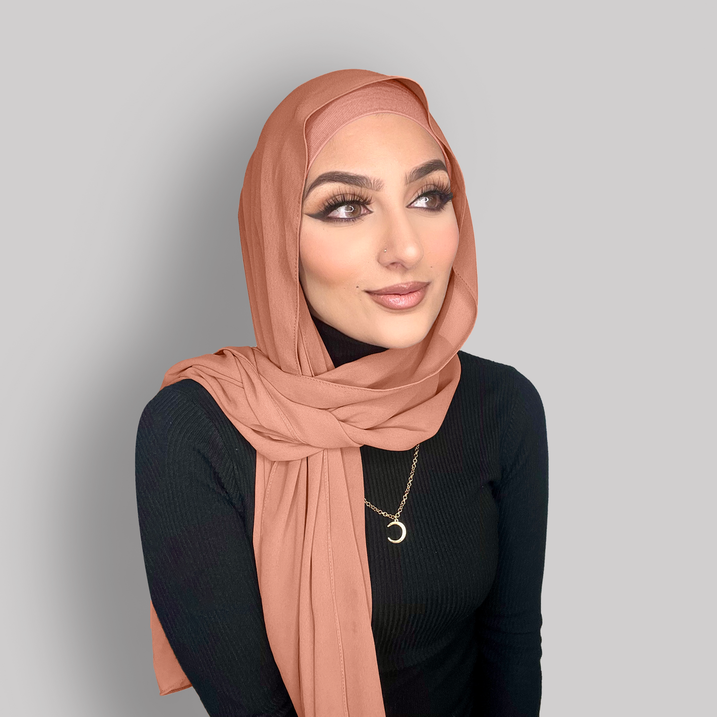 Instant Chiffon Hijab - Salmon Peach